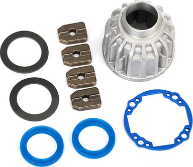 Carrier, differential, aluminum (front or center)/ x-ring gaskets (2), ring gear gasket/ 14.5x20 TW (2)