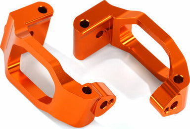 Caster Blocks (C-Hubs), 6061-T6 Aluminum (Orange-Anodized), Left and Right/ 4X22Mm Pin (4)/ 3X6Mm Bcs (4)/ Retainers (4)