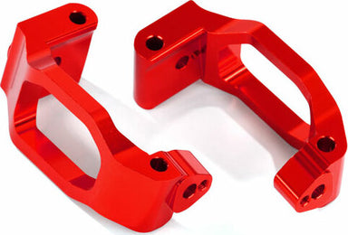 Caster Blocks (C-Hubs), 6061-T6 Aluminum (Red-Anodized), Left and Right/ 4X22Mm Pin (4)/ 3X6Mm Bcs (4)/ Retainers (4)