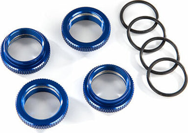 Spring Retainer (adjuster), Blue-Anodized Aluminum, GT-Maxx® Shocks (4) (assembled with O-ring