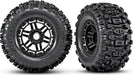 Tires & wheels, assembled, glued (black wheels, dual profile (2.8" outer, 3.6" inner), Sledgehammer® tires, foam inserts) (2) (17mm splined) (TSM® rated)