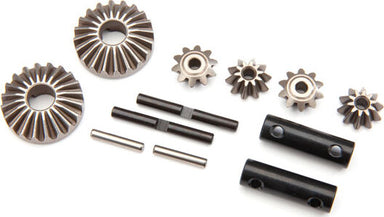 Gear set, differential (output gears (2)/ spider gears (4)/ spider gear shaft (2)/ output shaft (2)/ 2.5x13.8 pin (2))