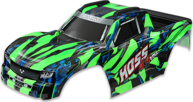 Body, Hoss® 4X4 Vxl, Green (Painted, Decals Applied) (Assembled with Front and Rear Body Mounts And Rear Body Support For Clipless Mounting)