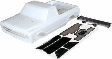 Body, Chevrolet C10, White (Painted) (Includes Wing and Decals) (Requires #9415 Series Body Accessories To Complete Body)