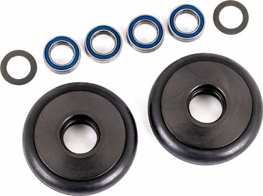 Wheels, Wheelie Bar, 6061-T6 Aluminum (gray-Anodized) (2)/ 5x8x2.5mm Ball Bearings (4)/ O-Rings (2)/ 5x8x0.3mm TW (2)