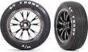 Tires & wheels, assembled, glued (Weld black chrome wheels, Mickey Thompson® ET Front® tires, foam inserts) (2)