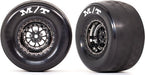 Tires & wheels, assembled, glued (Weld black chrome wheels, Mickey Thompson® ET Drag® Slicks, foam inserts) (rear) (2)