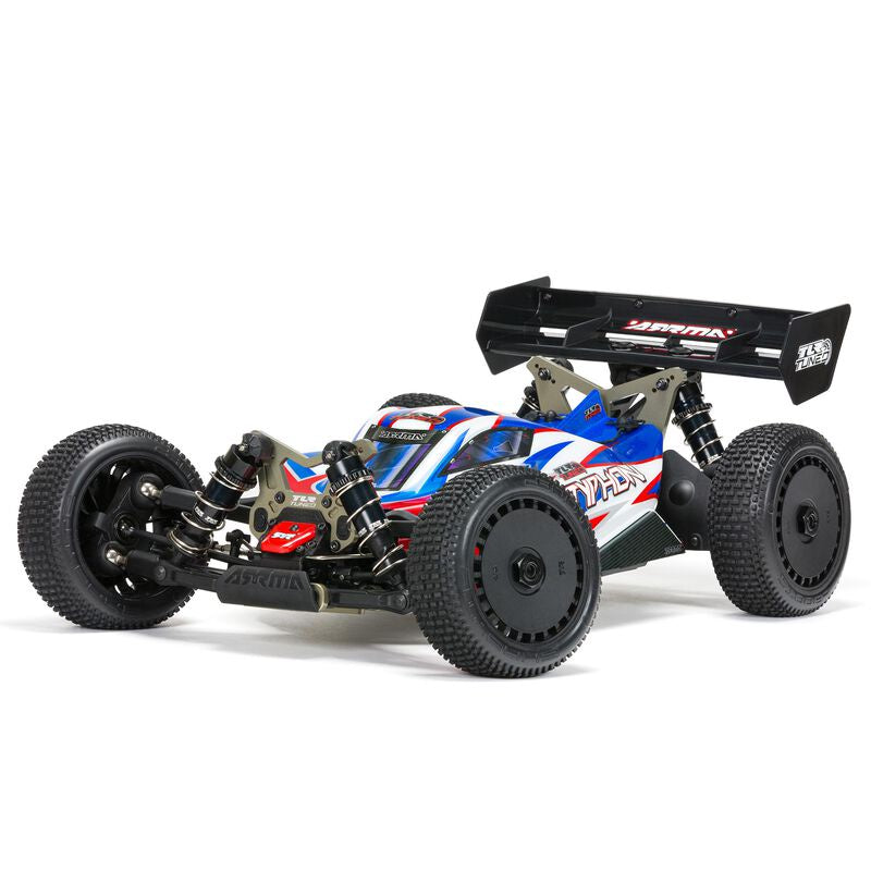 ARA8406 1/8 TLR TUNED TYPHON 6S 4WD BLX BUGGY RTR, RED/BLUE