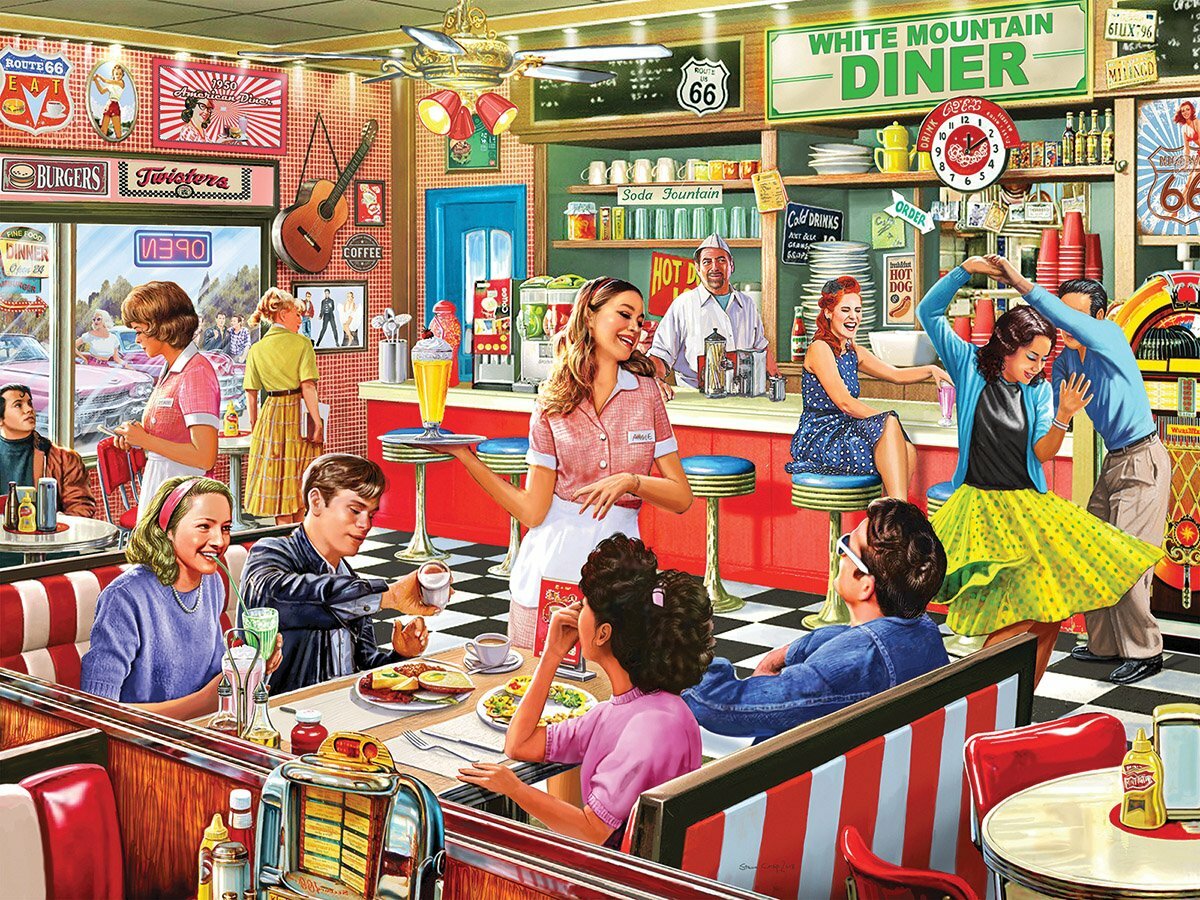American Diner - 1000 Piece - White Mountain Puzzles