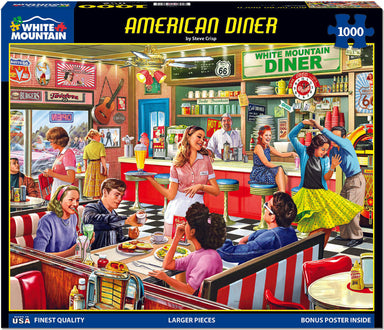 American Diner - 1000 Piece - White Mountain Puzzles