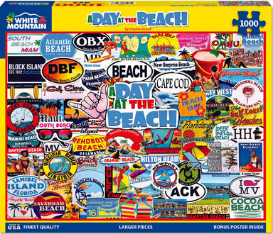 A Day At The Beach - 1000 Piece - White Mountain Puzzles