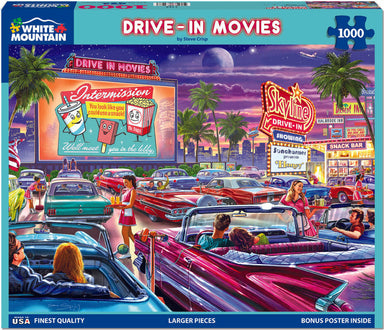 Drive-In Movie - 1000 Piece - White Mountain Puzzles