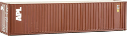 HO Scale - 40' Hi-Cube Corrugated Container w/Flat Roof - Assembled - American President Lines (brown, white)