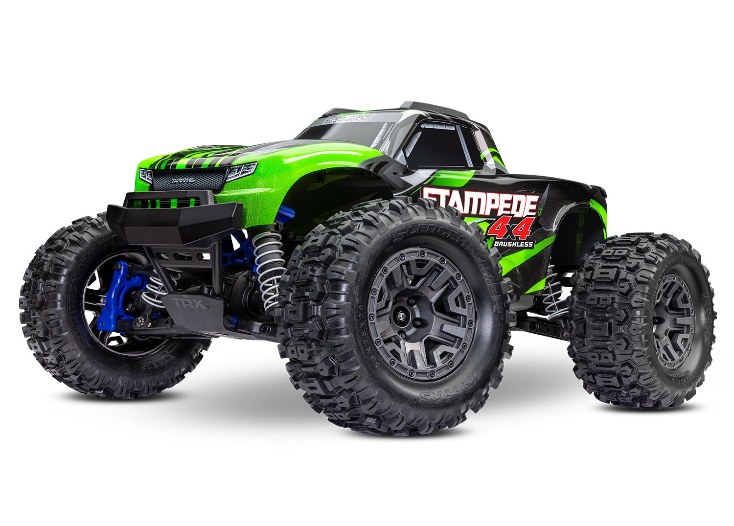 67154-4 Green Stampede 4X4® Brushless: 1/10-scale 4WD Monster Truck with TQ™ 2.4GHz Radio System