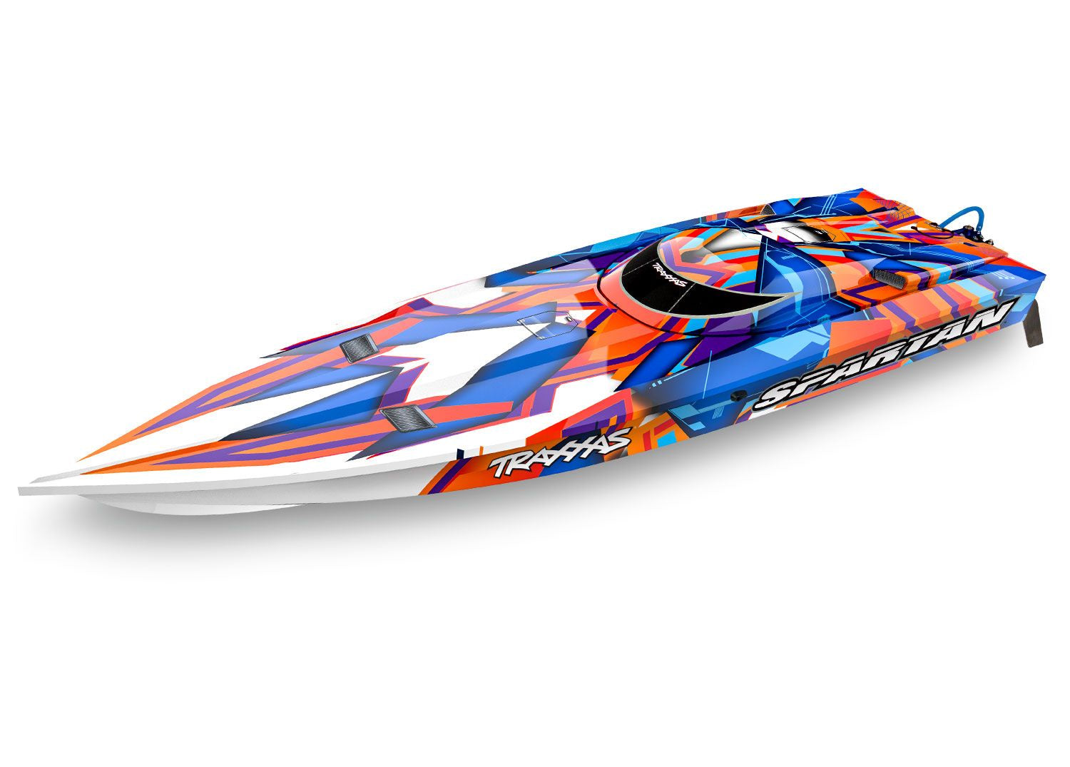 Orange Spartan: Brushless 36" Race Boat with TQi™ Traxxas Link™ Enabled 2.4GHz Radio System and Traxxas Stability Management (TSM)®