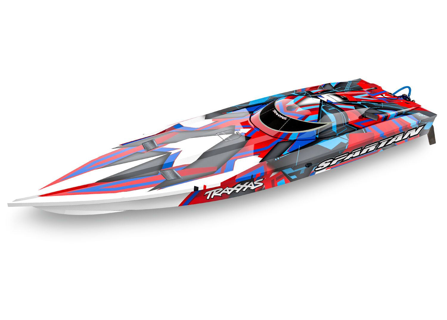 Red Spartan: Brushless 36" Race Boat with TQi™ Traxxas Link™ Enabled 2.4GHz Radio System and Traxxas Stability Management (TSM)®